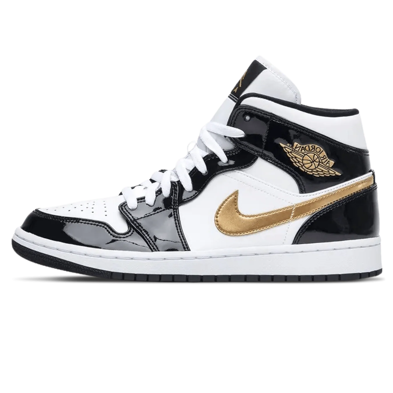 Air Jordan 1 Mid Patent 'Black Gold'
