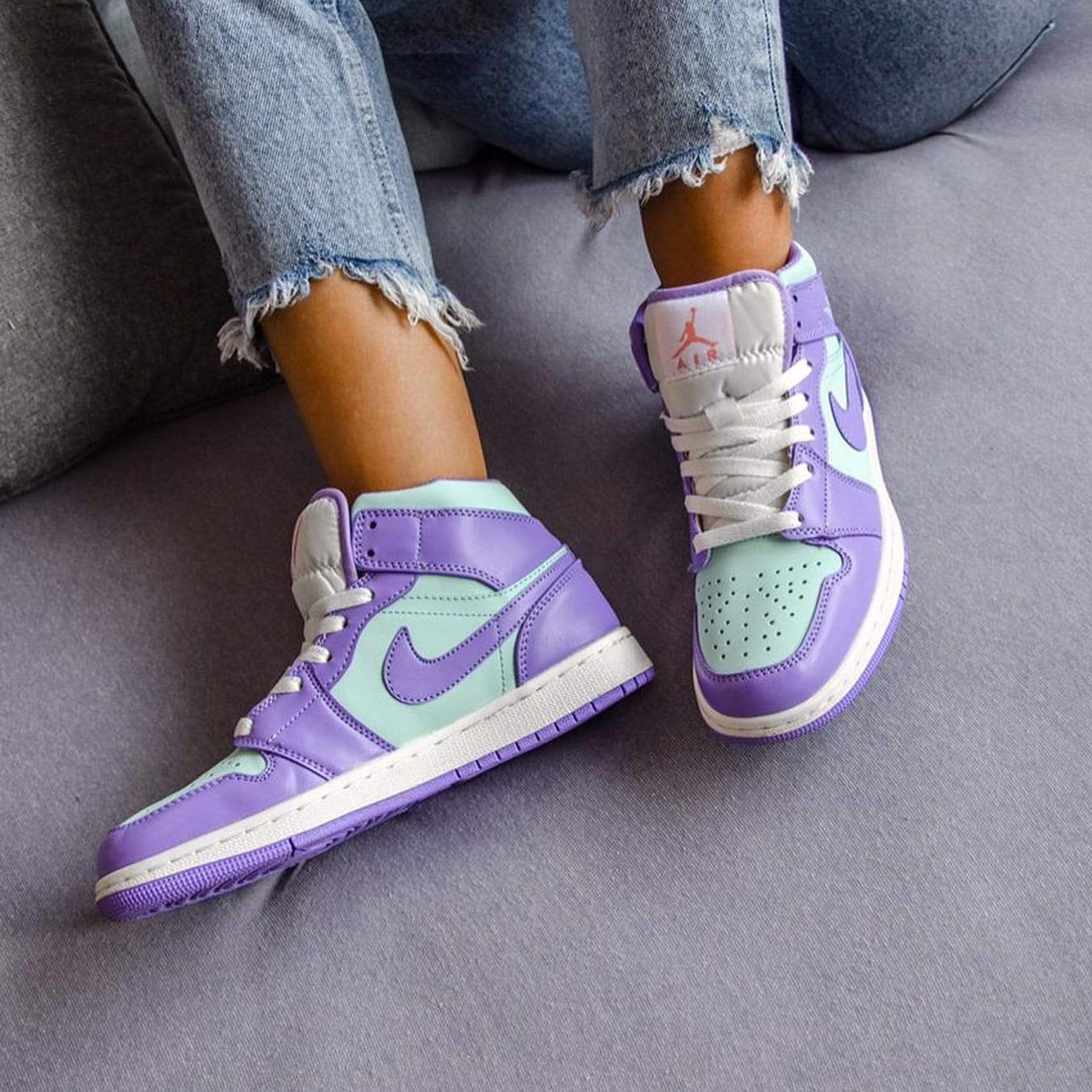 Air Jordan 1 Mid 'Purple Aqua' - Image 6
