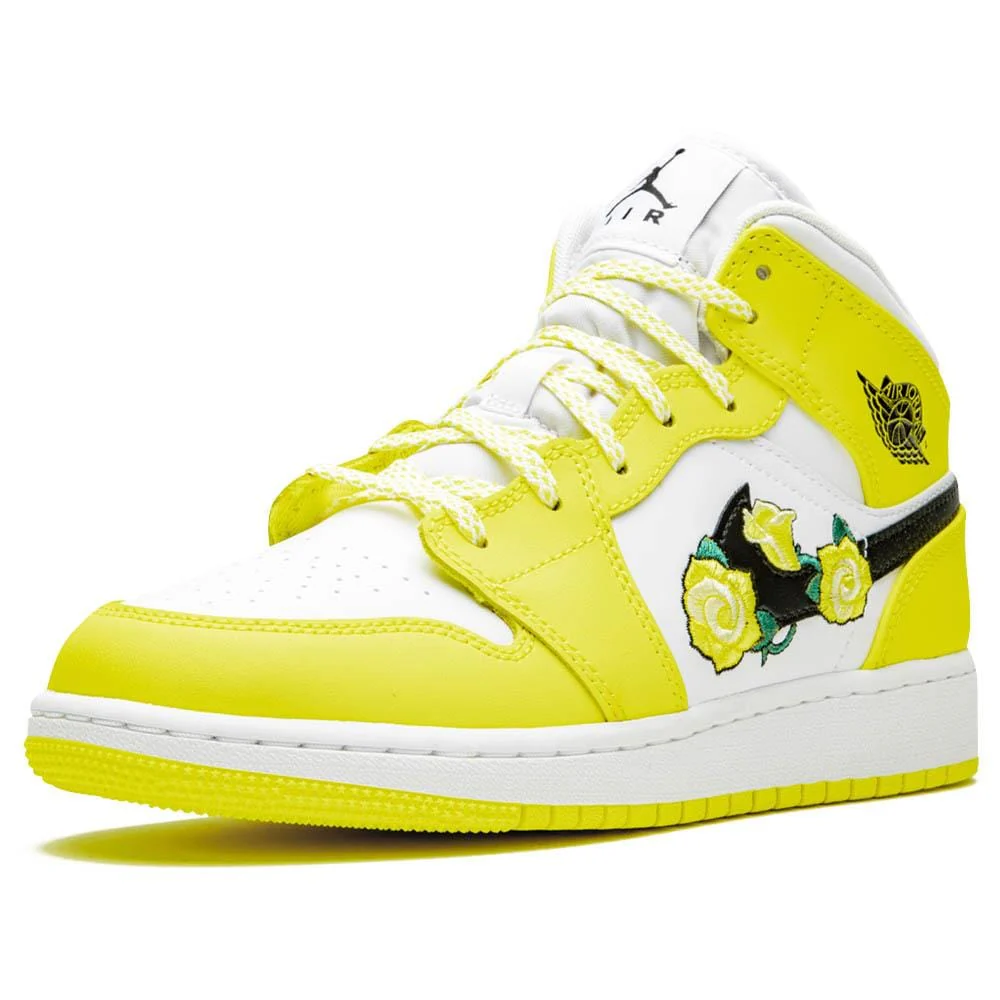Air Jordan 1 Mid SE GS 'Rose Patch - Dynamic Yellow' - Image 4