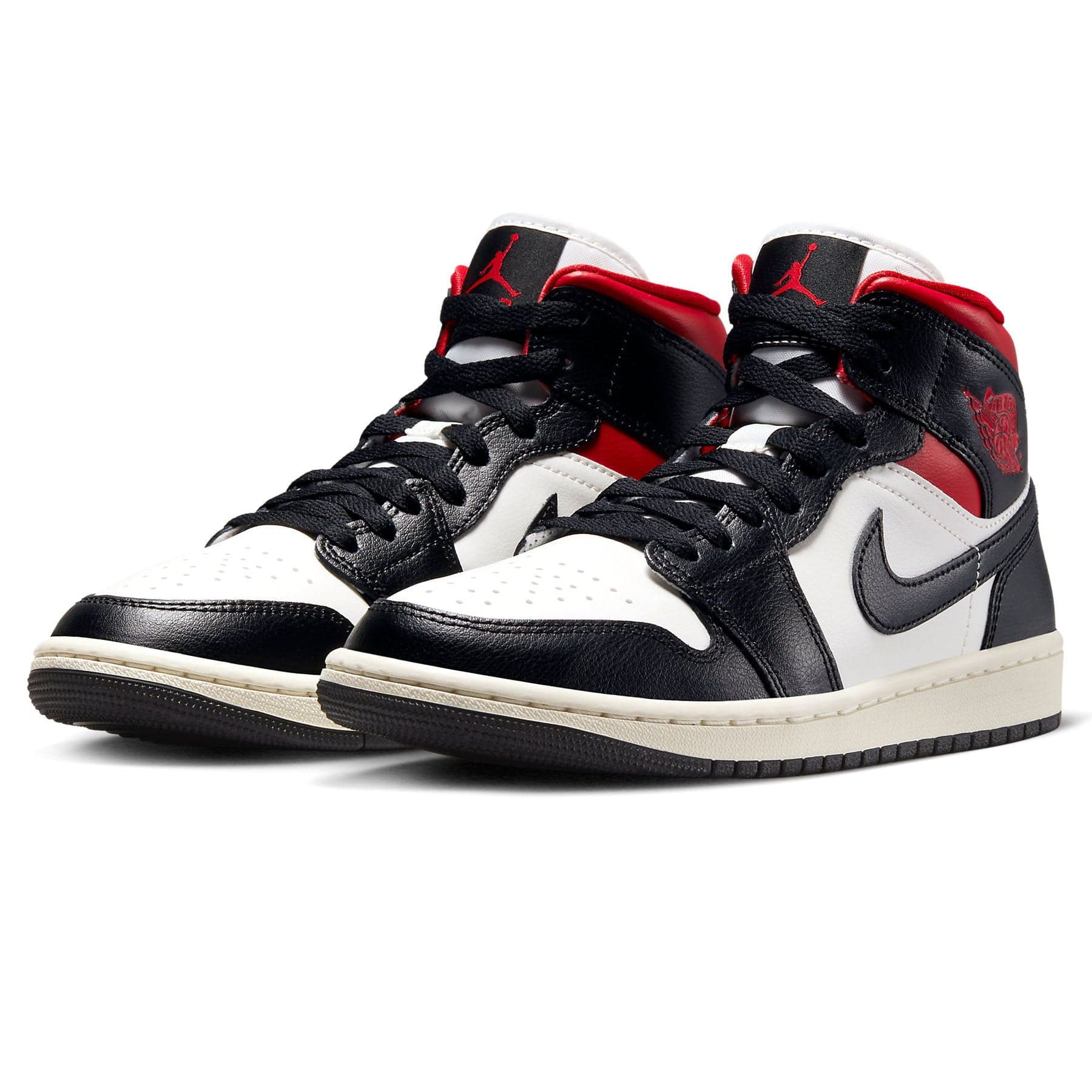 Air Jordan 1 Mid Wmns 'Black Sail Gym Red' - Image 2
