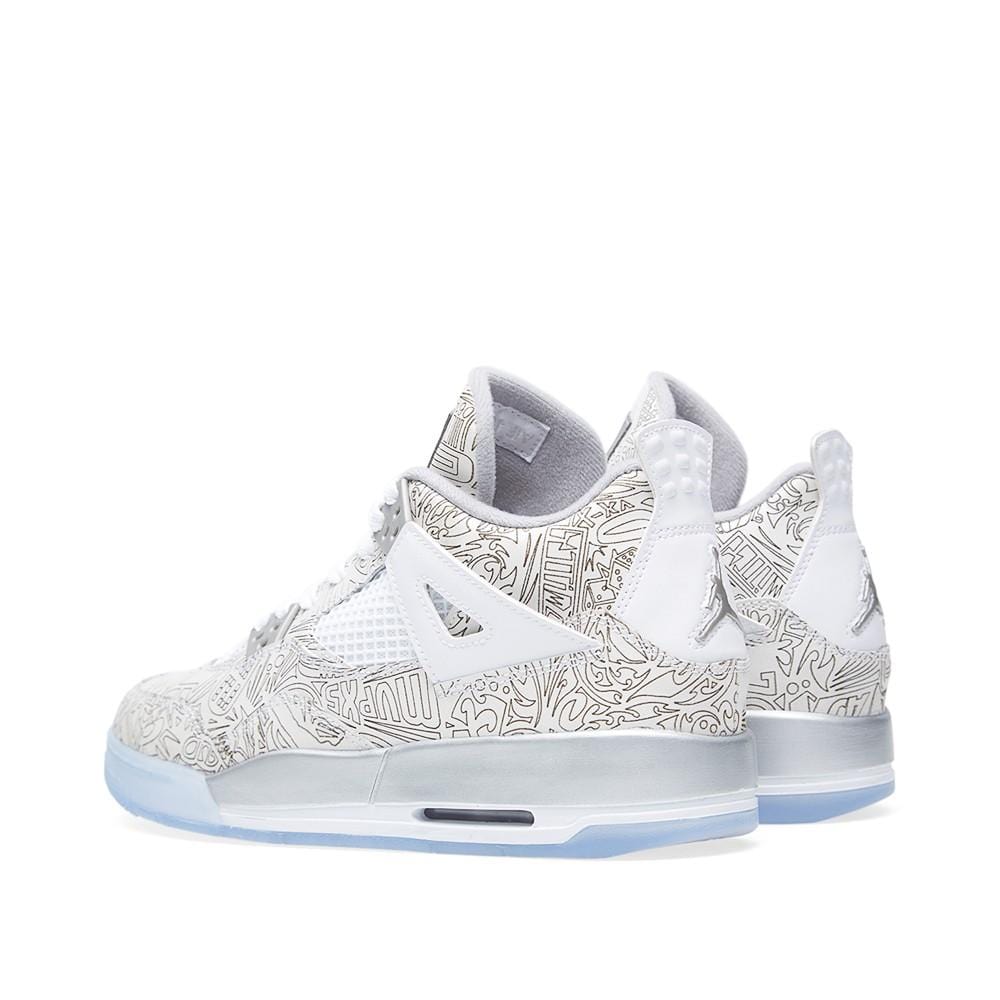 AIR JORDAN 4 RETRO LASER BG White & Metallic Silver - Image 3