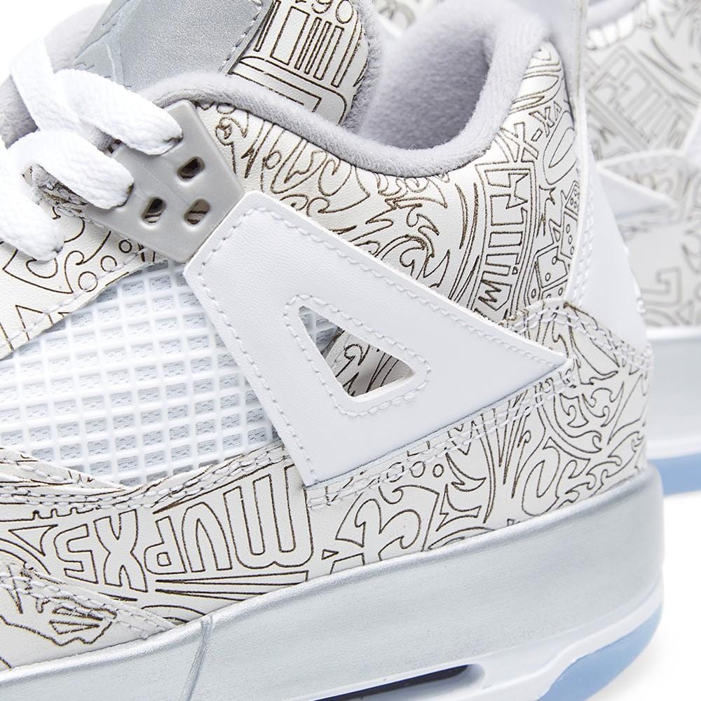 AIR JORDAN 4 RETRO LASER BG White & Metallic Silver - Image 5