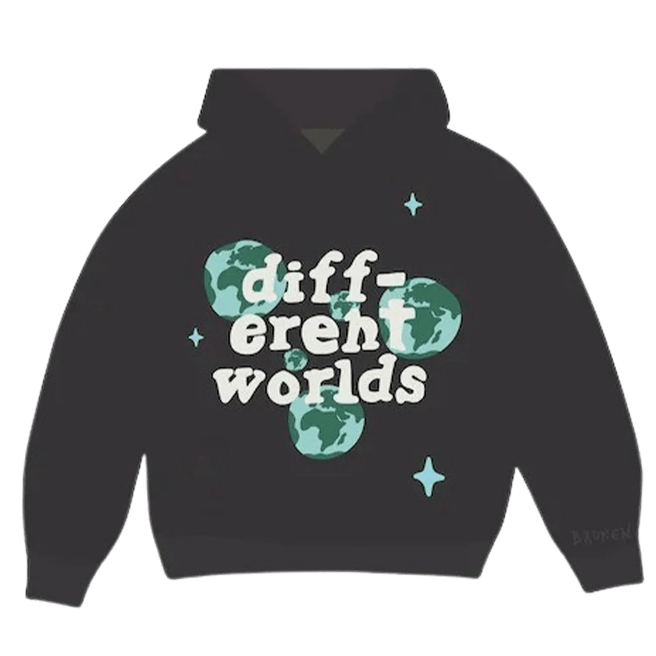 Broken Planet Hoodie 'Different Worlds' - Onyx
