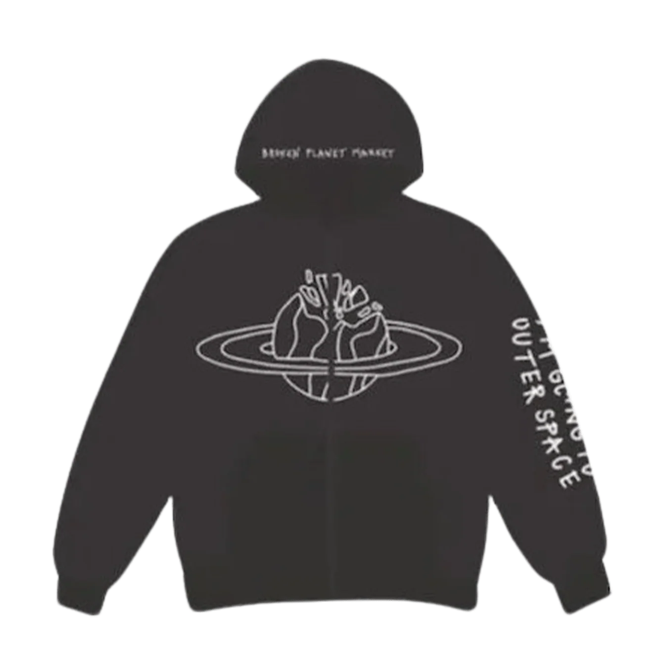 Broken Planet Zip Up Hoodie 'Out Of Space' - Black