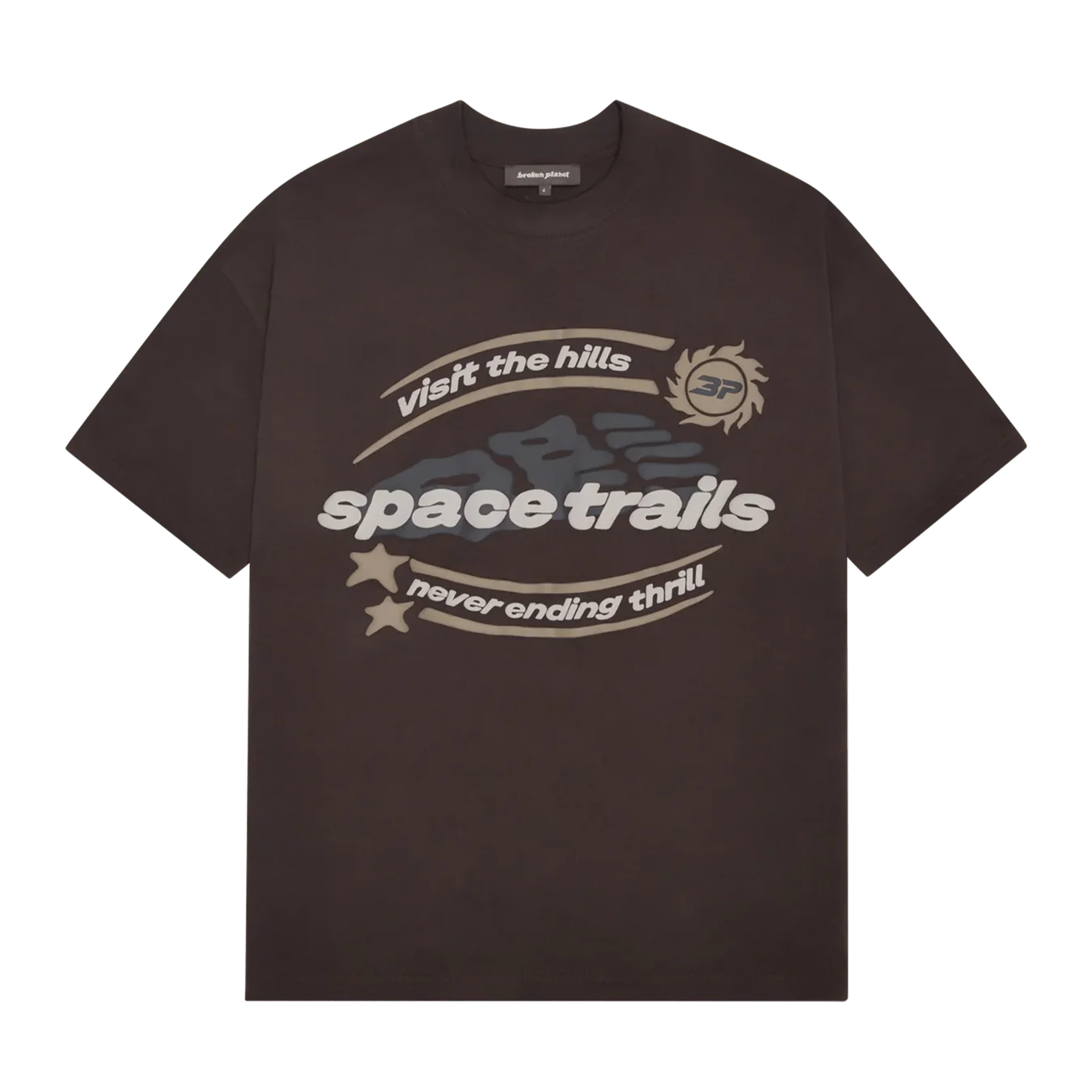 Broken Planet T-Shirt 'Space Trails' - Mocha Brown