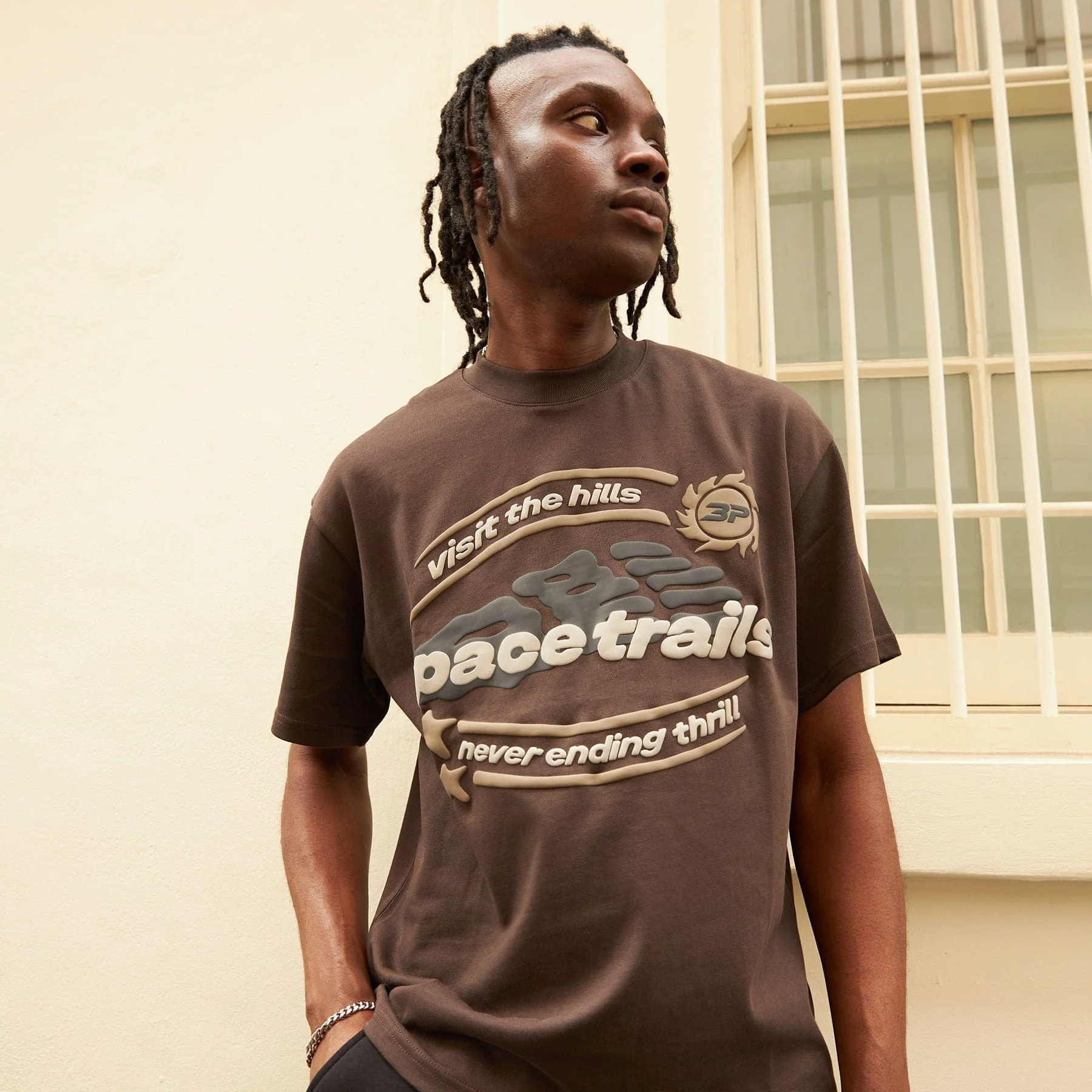 Broken Planet T-Shirt 'Space Trails' - Mocha Brown - Image 3