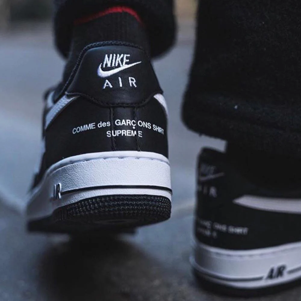 Supreme x Comme des Garcons x Nike Air Force 1 Low Black White - Image 7