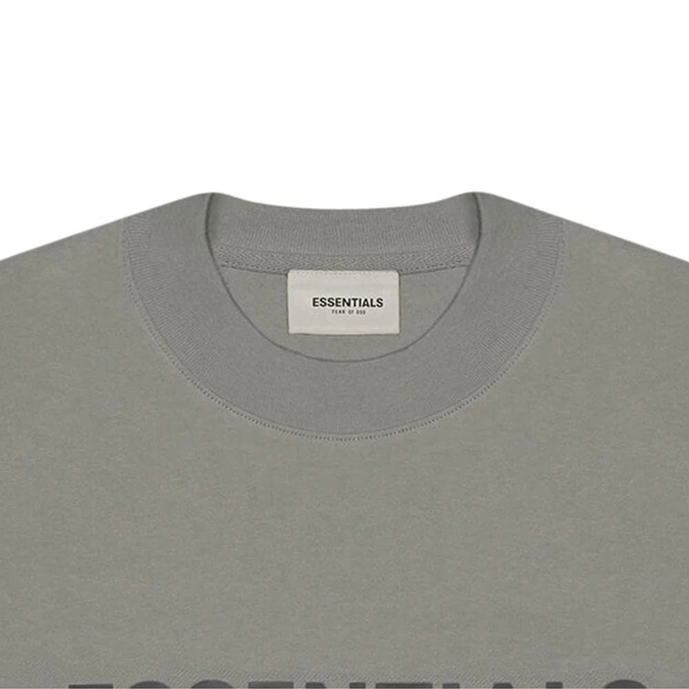 FEAR OF GOD ESSENTIALS 3D Silicon Applique Boxy Long Sleeve T-Shirt Gray Flannel/Charcoal - Image 3
