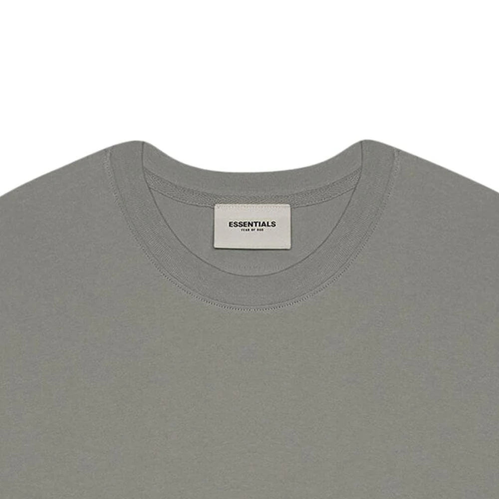FEAR OF GOD ESSENTIALS 3D Silicon Applique Boxy T-Shirt Gray Flannel/Charcoal - Image 3