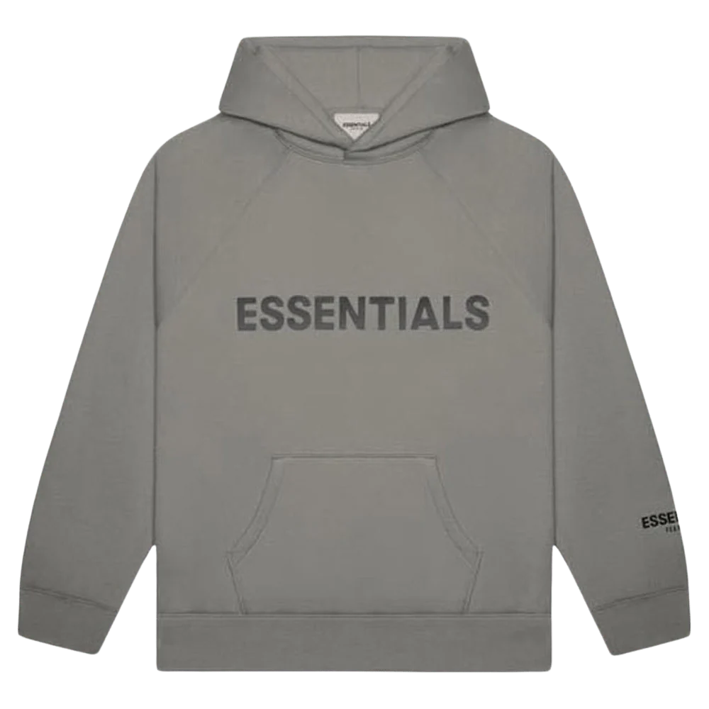 FEAR OF GOD ESSENTIALS 3D Silicon Applique Pullover Hoodie Gray Flannel/Charcoal
