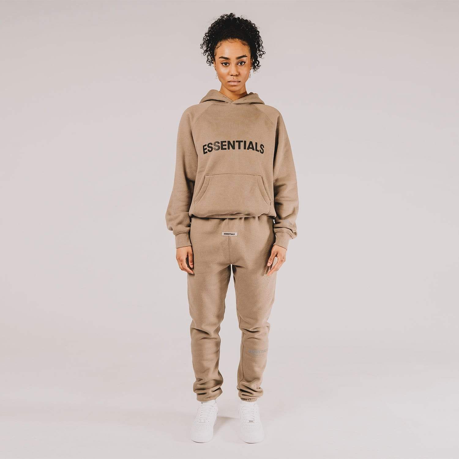 FEAR OF GOD ESSENTIALS 3D Silicon Applique Pullover Hoodie Taupe - Image 5