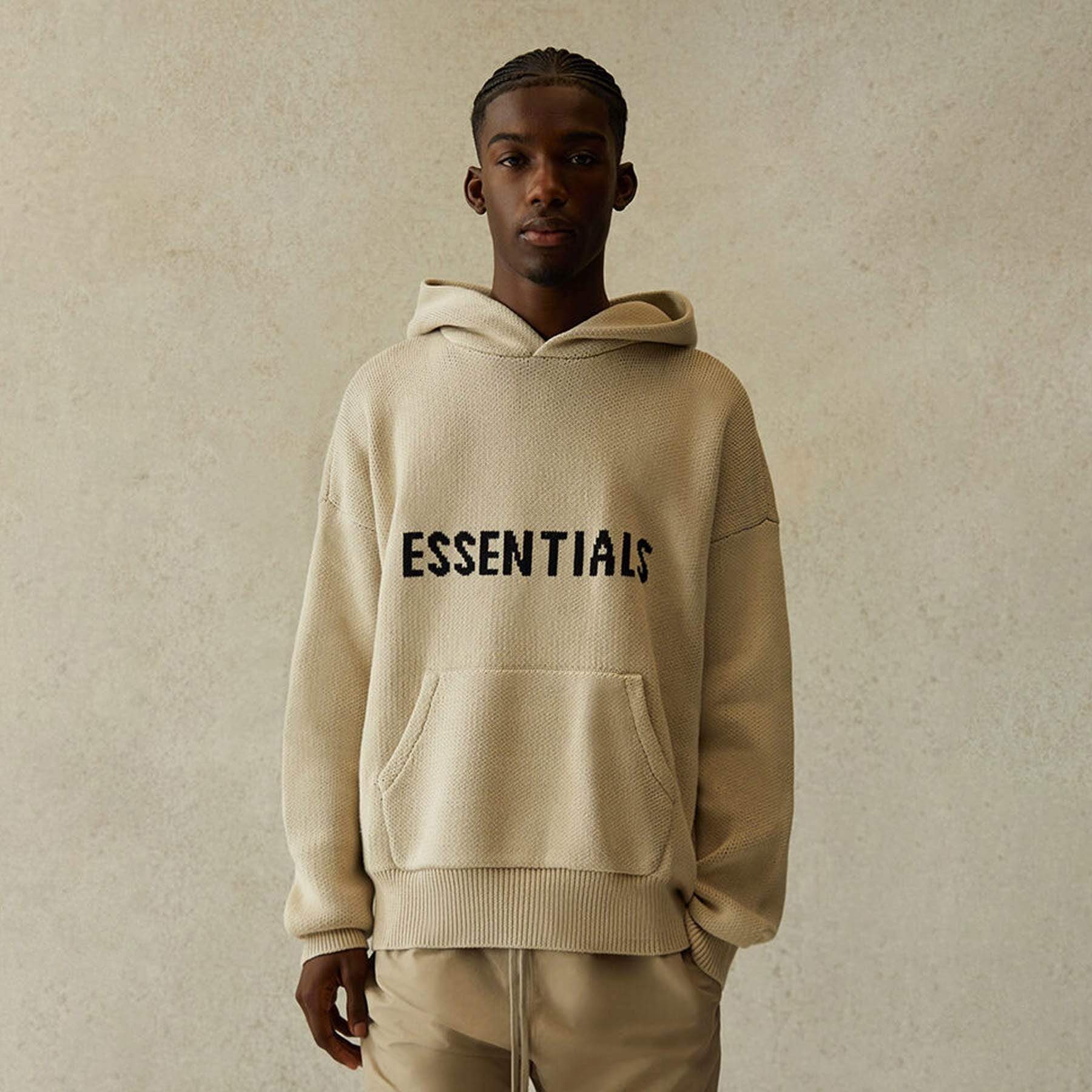 FEAR OF GOD ESSENTIALS Knit Pullover Hoodie Moss - Image 2