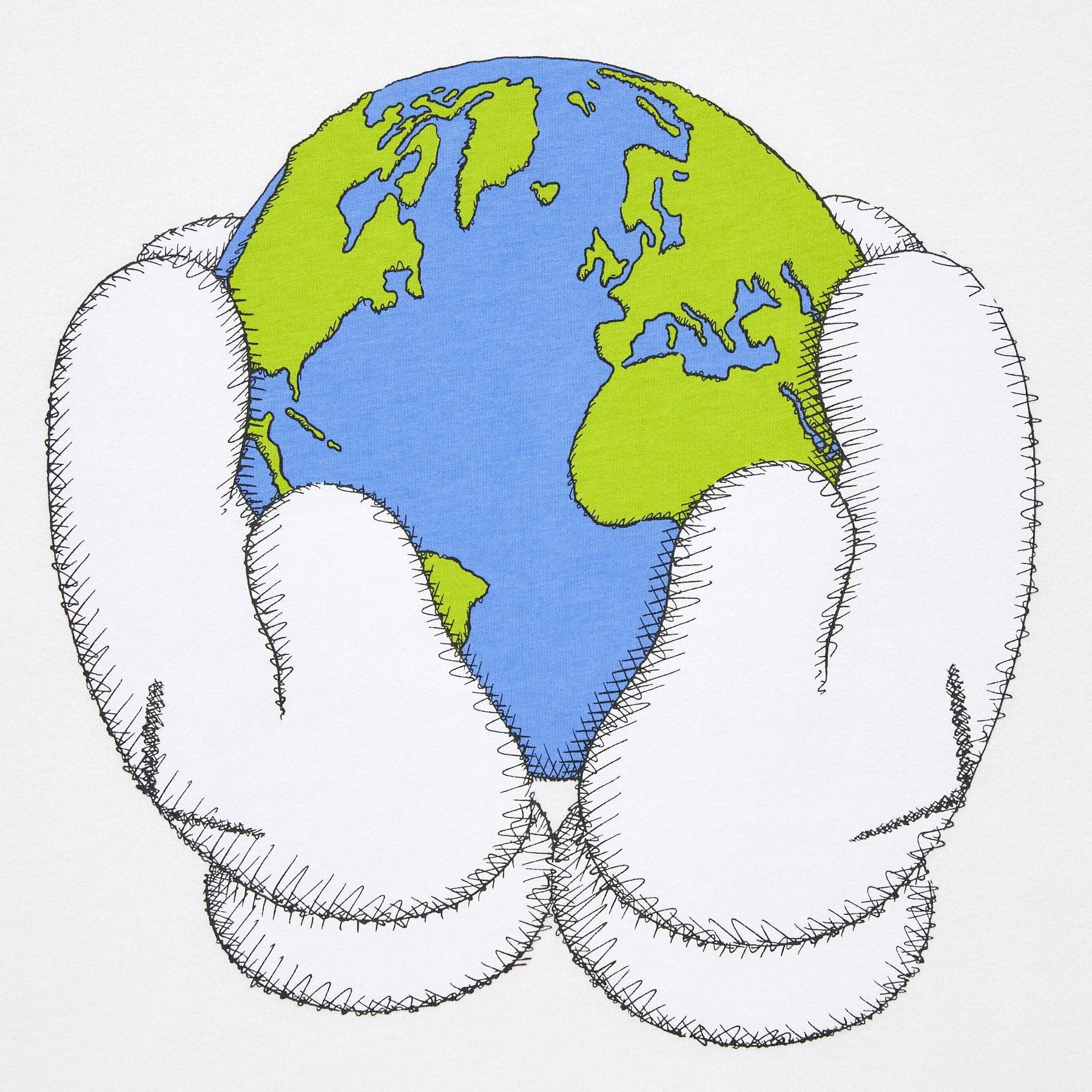 KAWS x UNIQLO Peace For All Tee White - Image 3
