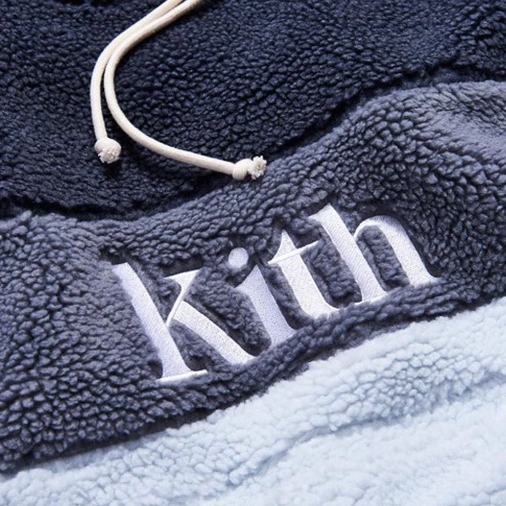 Kith Sherpa Double Pocket Hoodie Pearl Blue - Image 3