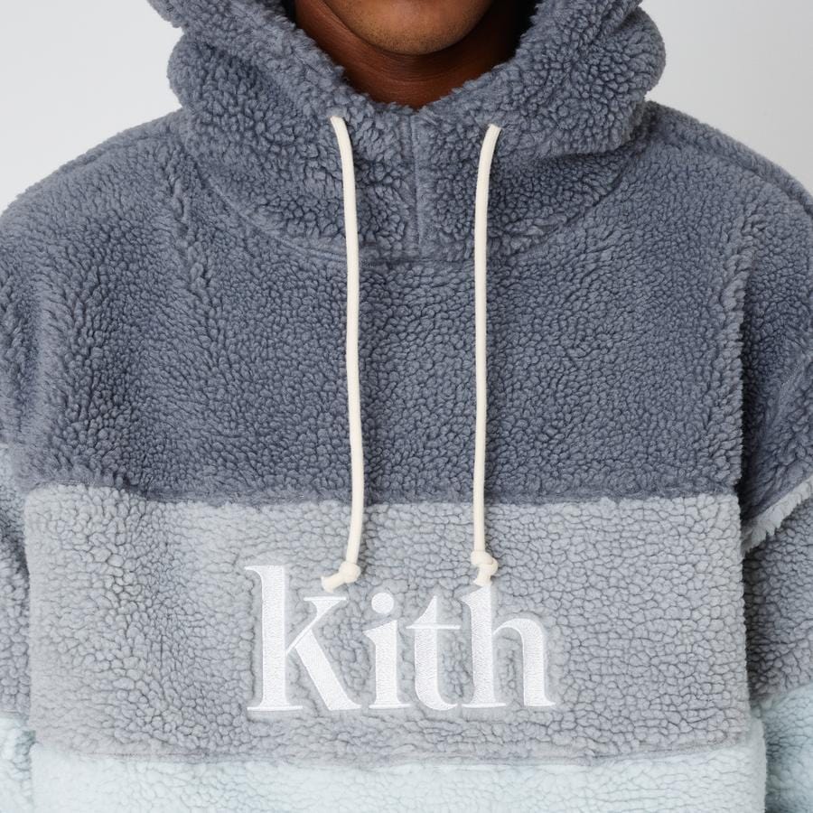 Kith Sherpa Double Pocket Hoodie Pearl Blue - Image 6