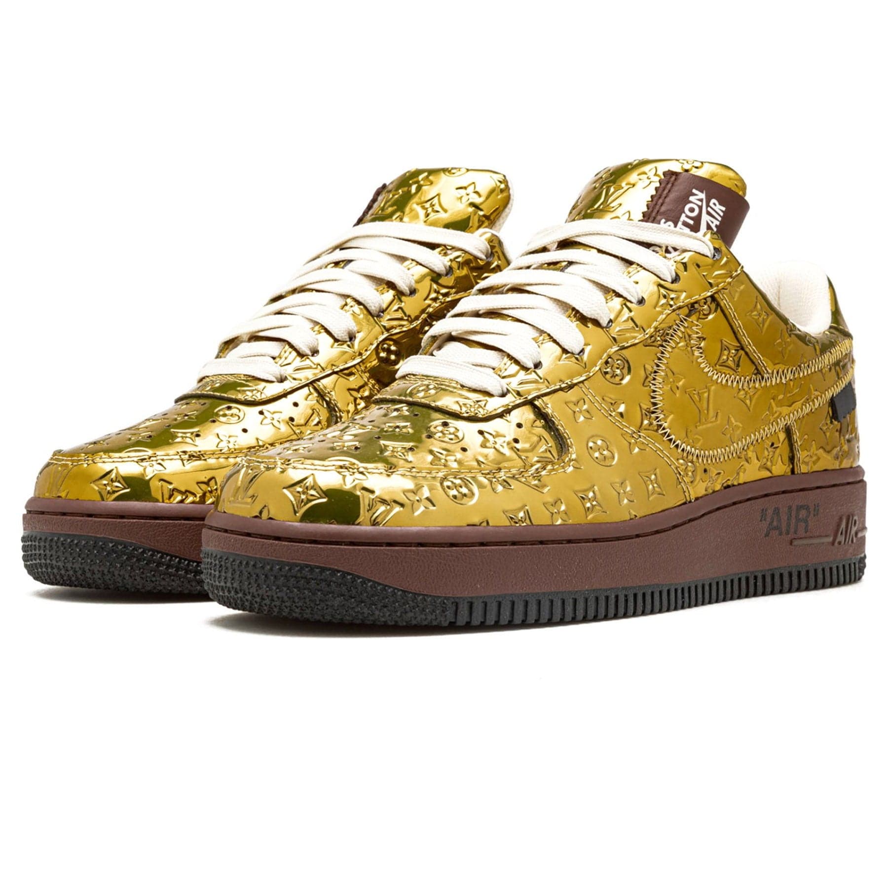 Louis Vuitton Nike Air Force 1 Low By Virgil Abloh Metallic Gold - Image 2