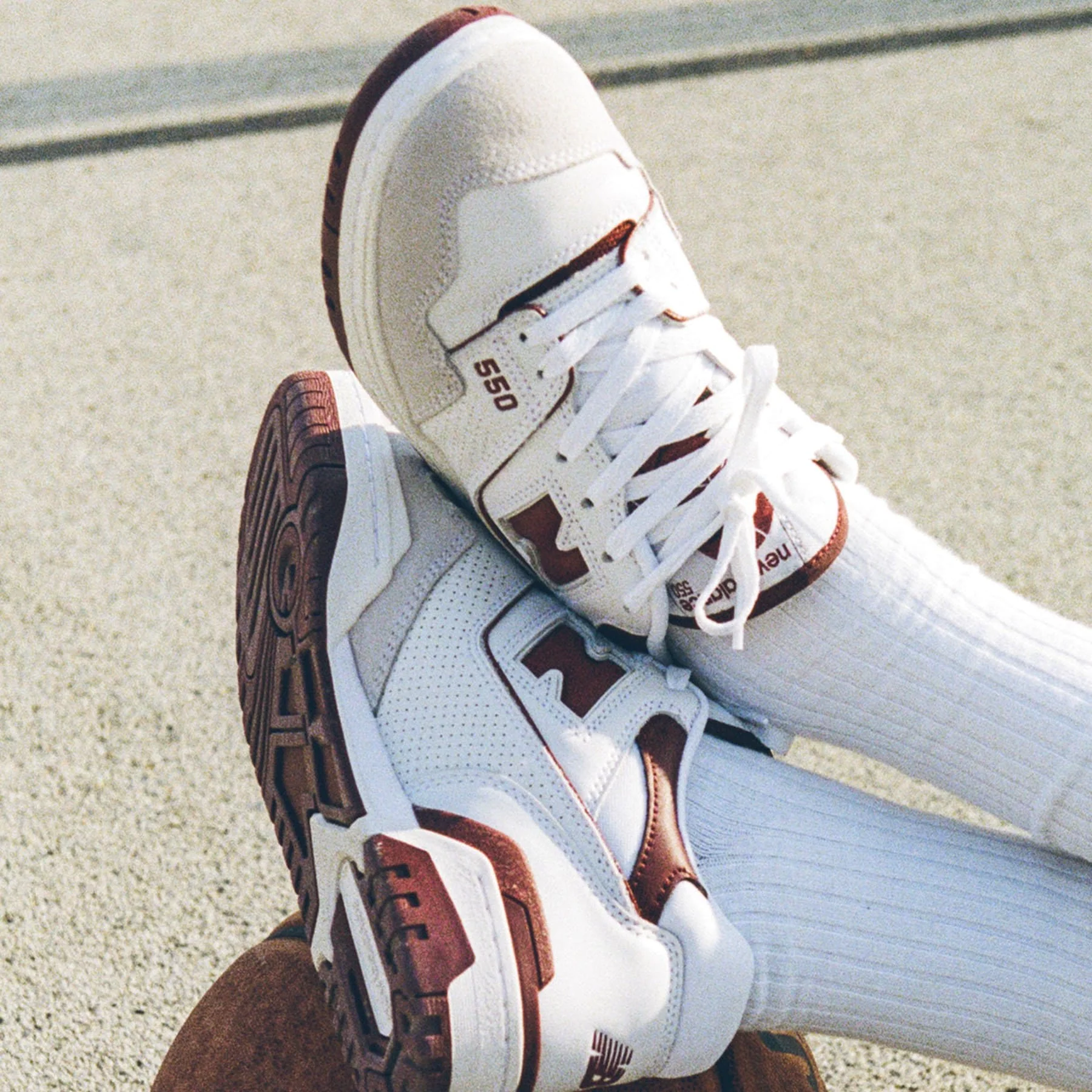 New Balance 550 Sea Salt Burgundy - Image 6