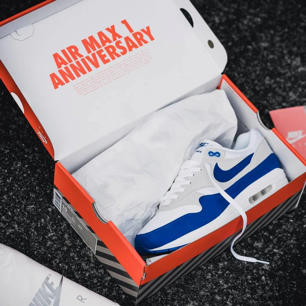 Nike Air Max 1 OG Anniversary White-Game Royal - Image 8