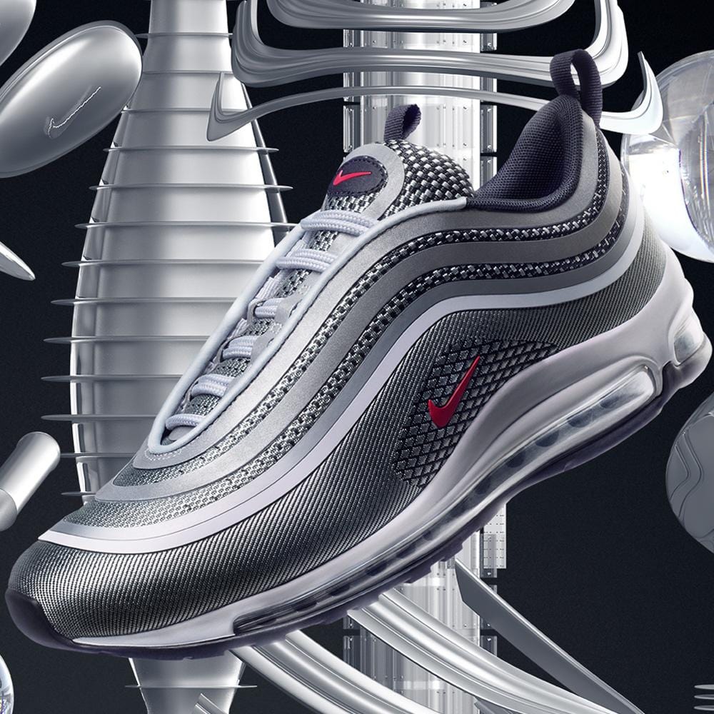 Nike Air Max 97 Ultra Metallic Silver-Varsity Red - Image 8