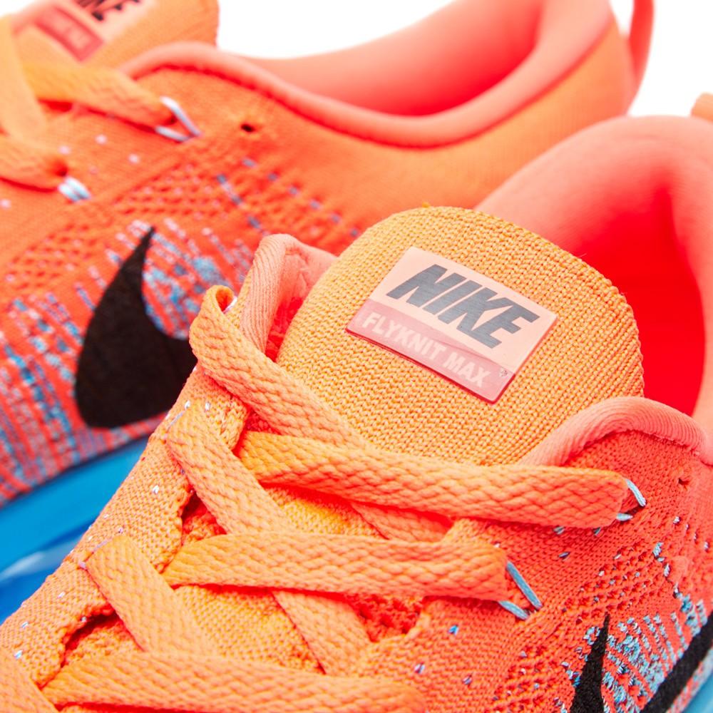 Nike Flyknit Max Bright Crimson, Black & Blue - Image 4
