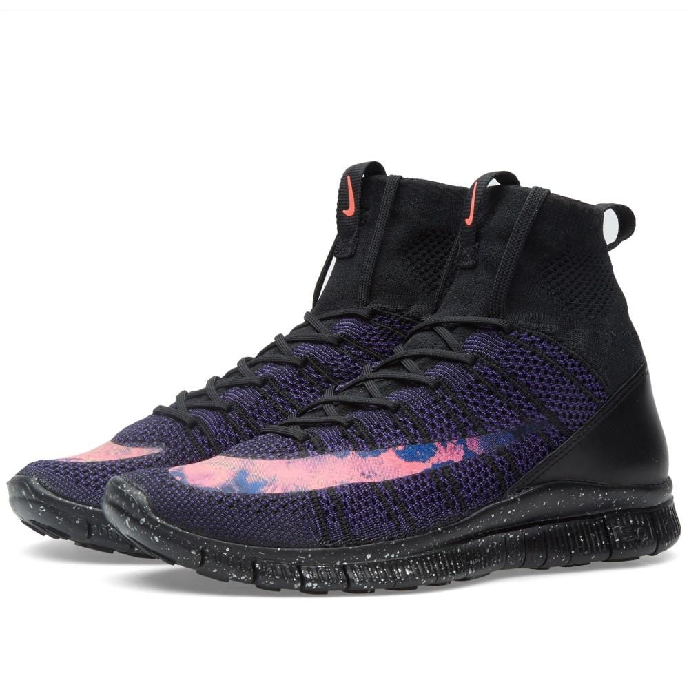 NIKE FREE FLYKNIT MERCURIAL Black & Bright Crimson - Image 3