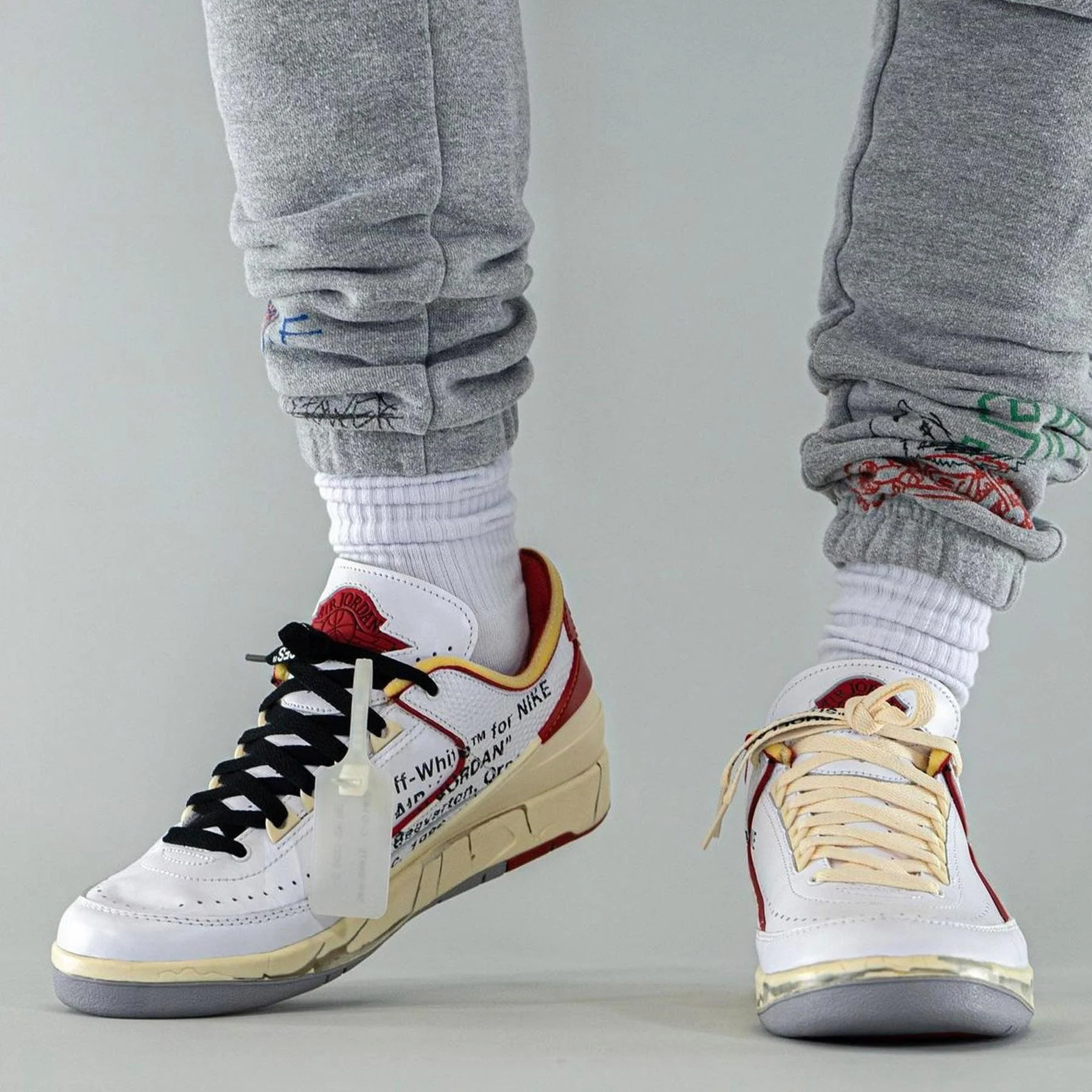 Off-White x Air Jordan 2 Retro Low SP 'White Varsity Red' - Image 8