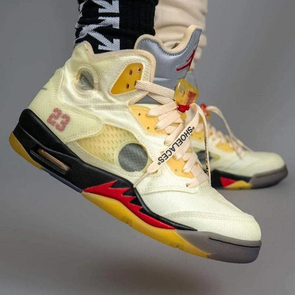 Off-White x Air Jordan 5 SP 'Sail' - Image 6