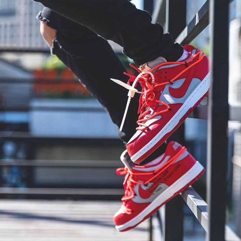OFF-WHITE x Nike Dunk Low 'University Red' - Image 6