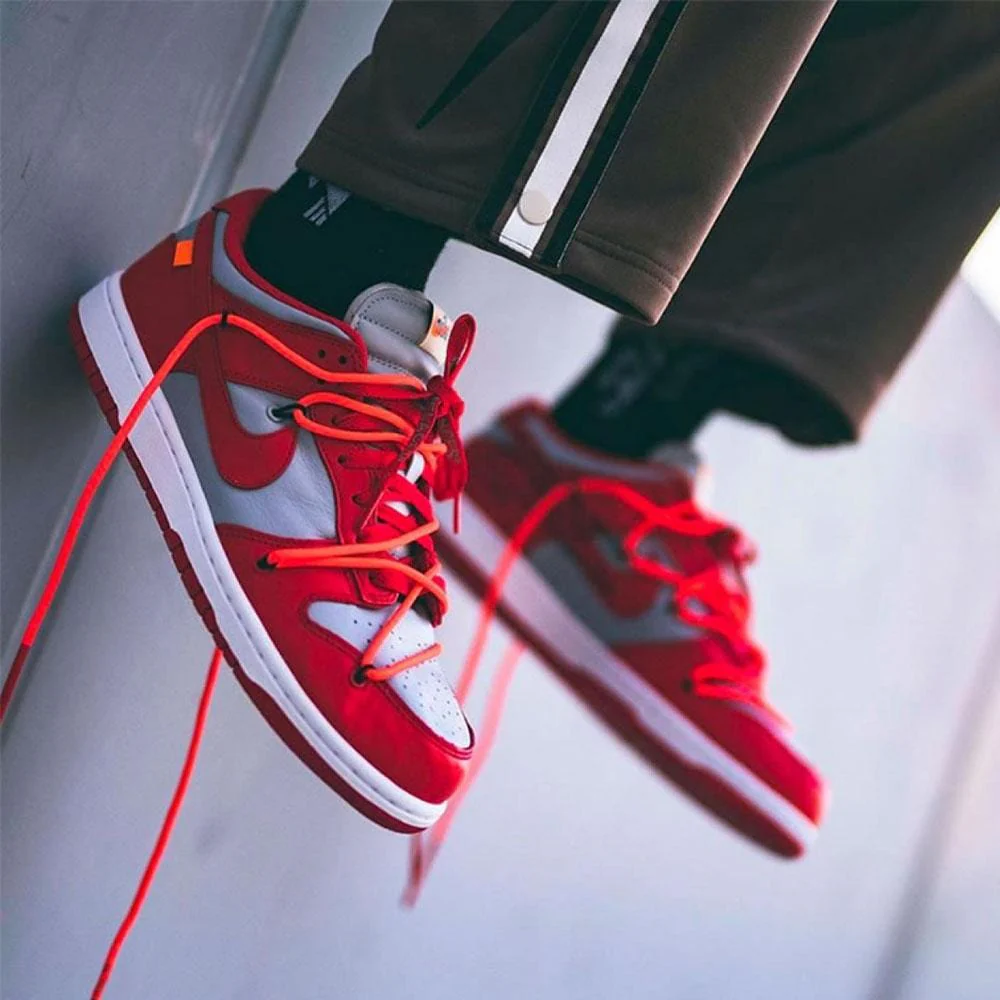 OFF-WHITE x Nike Dunk Low 'University Red' - Image 7