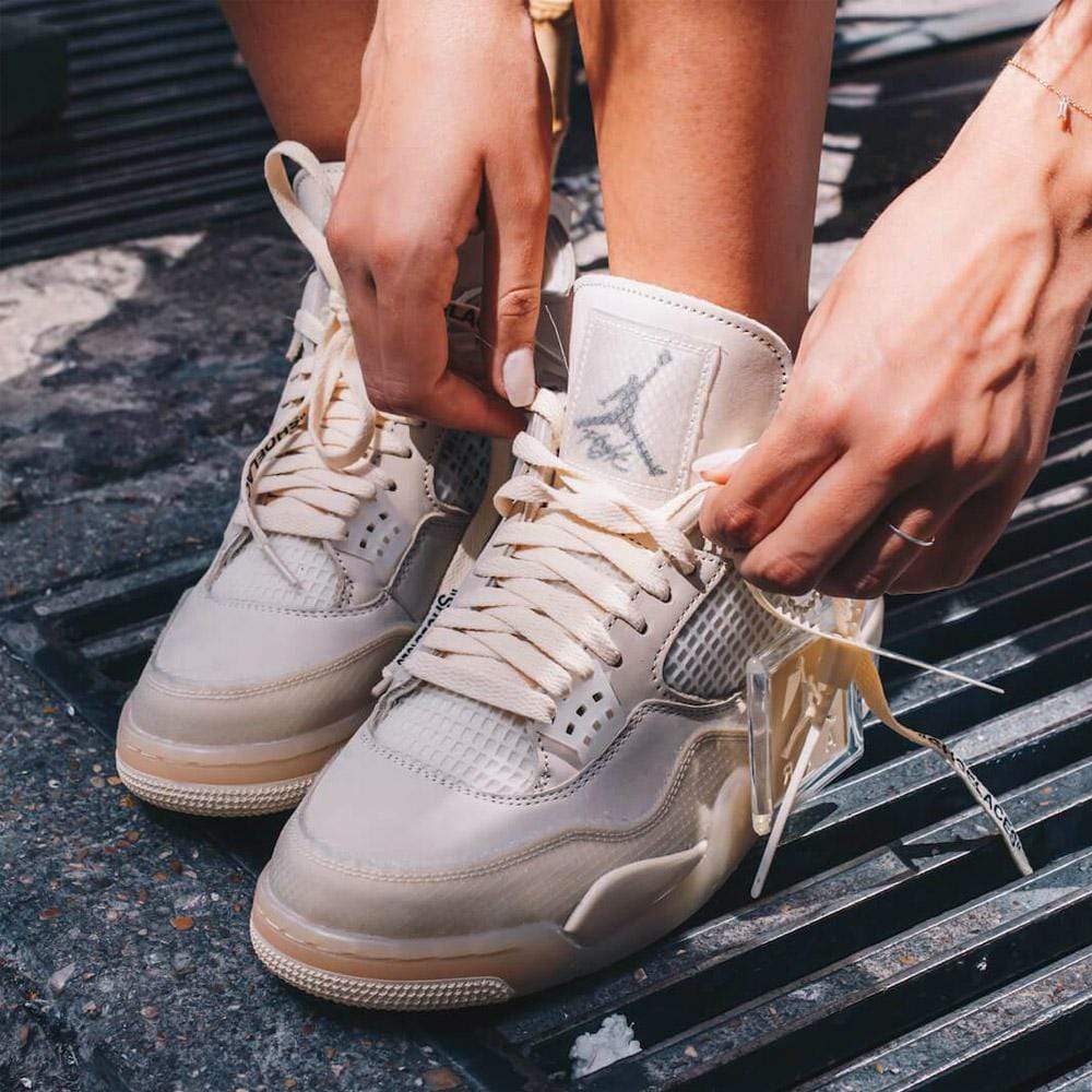 OFF-WHITE x Wmns Air Jordan 4 SP 'Sail' - Image 6