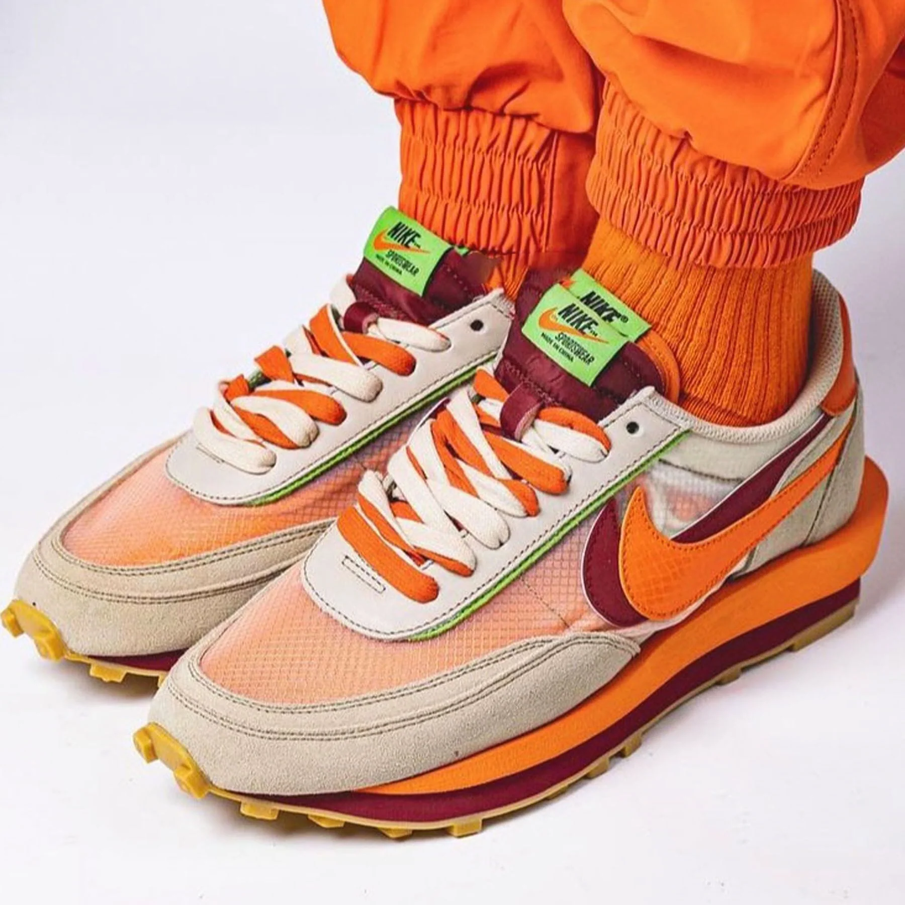 sacai x Clot x LDWaffle 'Net Orange Blaze' - Image 6