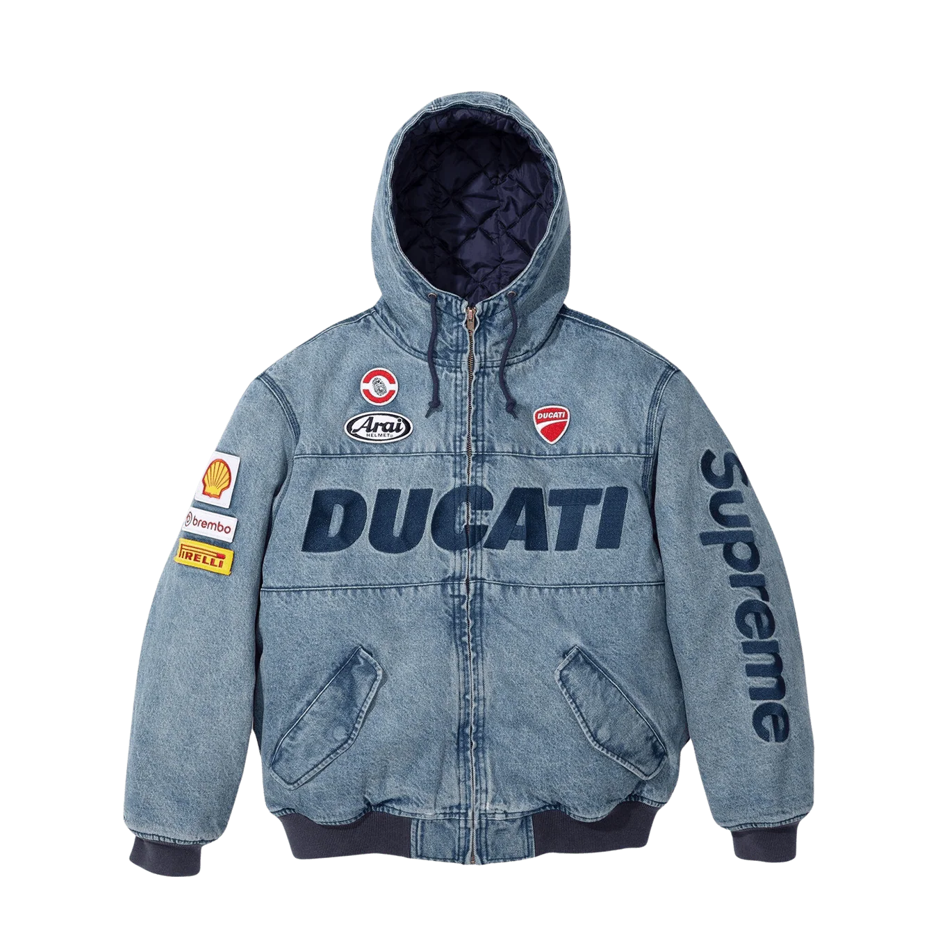 Supreme x Ducati Hooded Racing Jacket 'Blue'