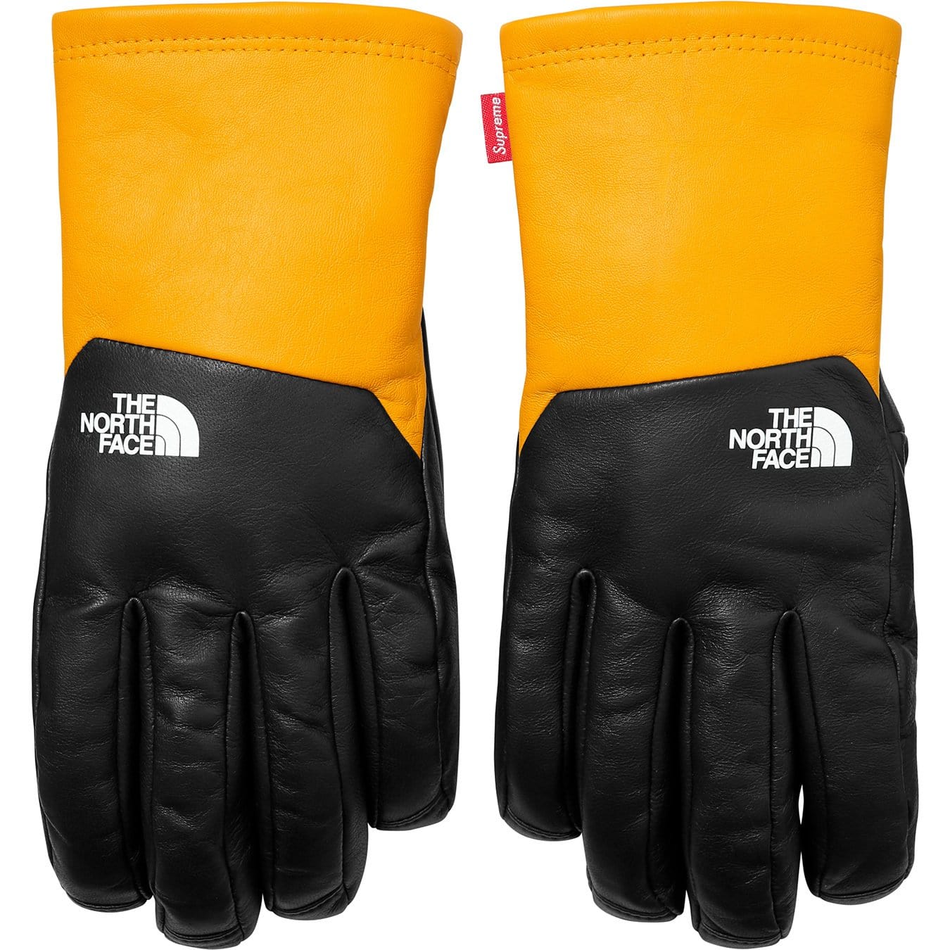 Supreme-The North Face Leather Gloves - Yellow - Image 2