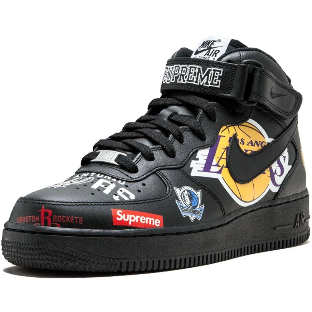 Supreme x NBA x Air Force 1 Mid 07 'Black' - Image 4