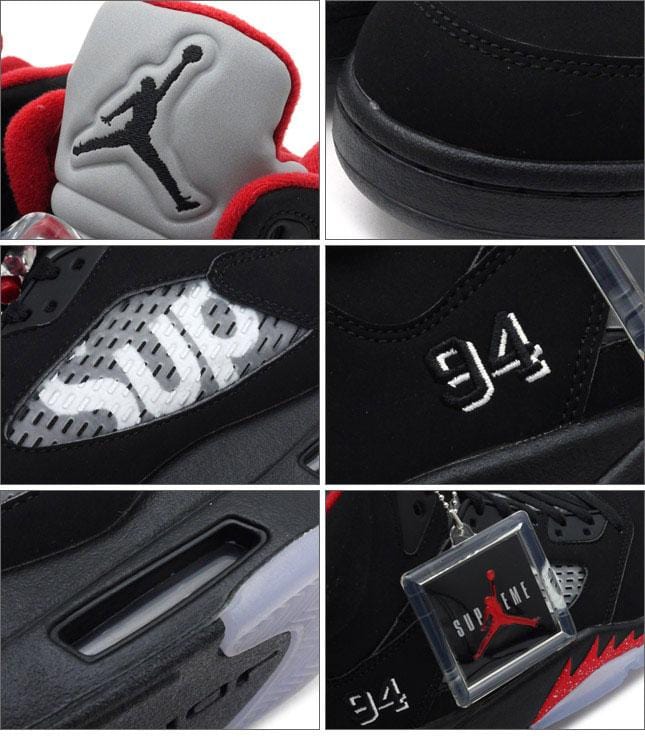 AIR JORDAN 5 RETRO SUPREME "SUPREME" Black - Image 4