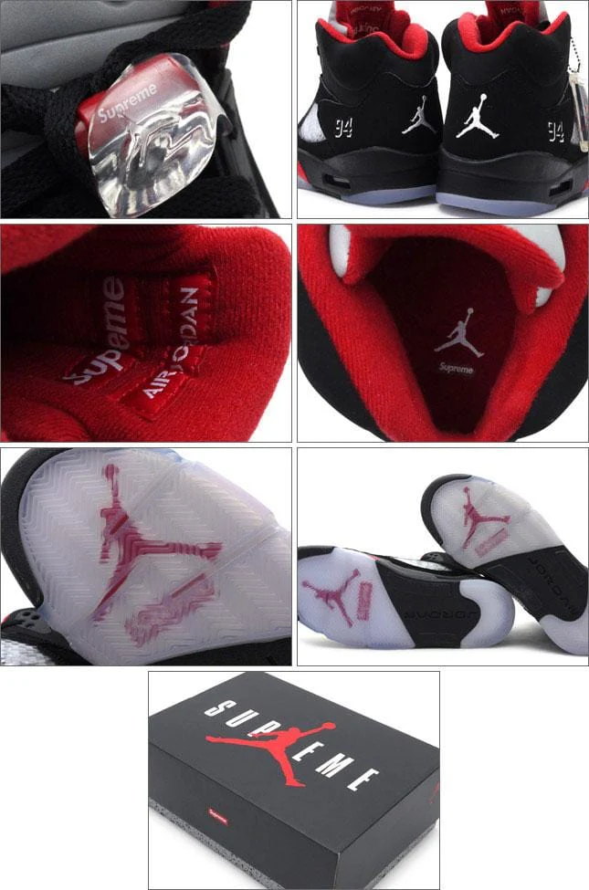 AIR JORDAN 5 RETRO SUPREME "SUPREME" Black - Image 6