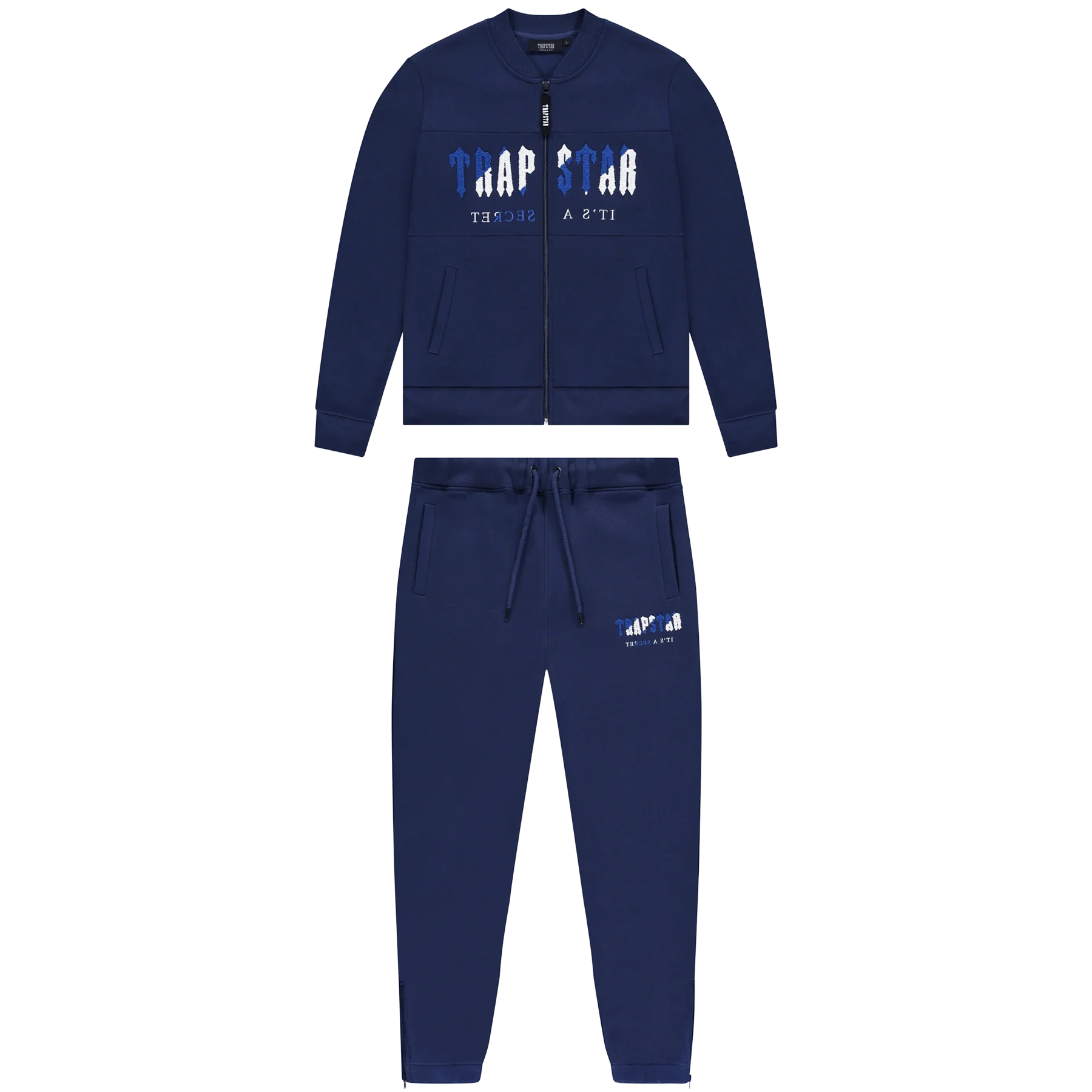 Trapstar Chenille Decoded Zip Tracksuit-Navy/Dazzling Blue/Black