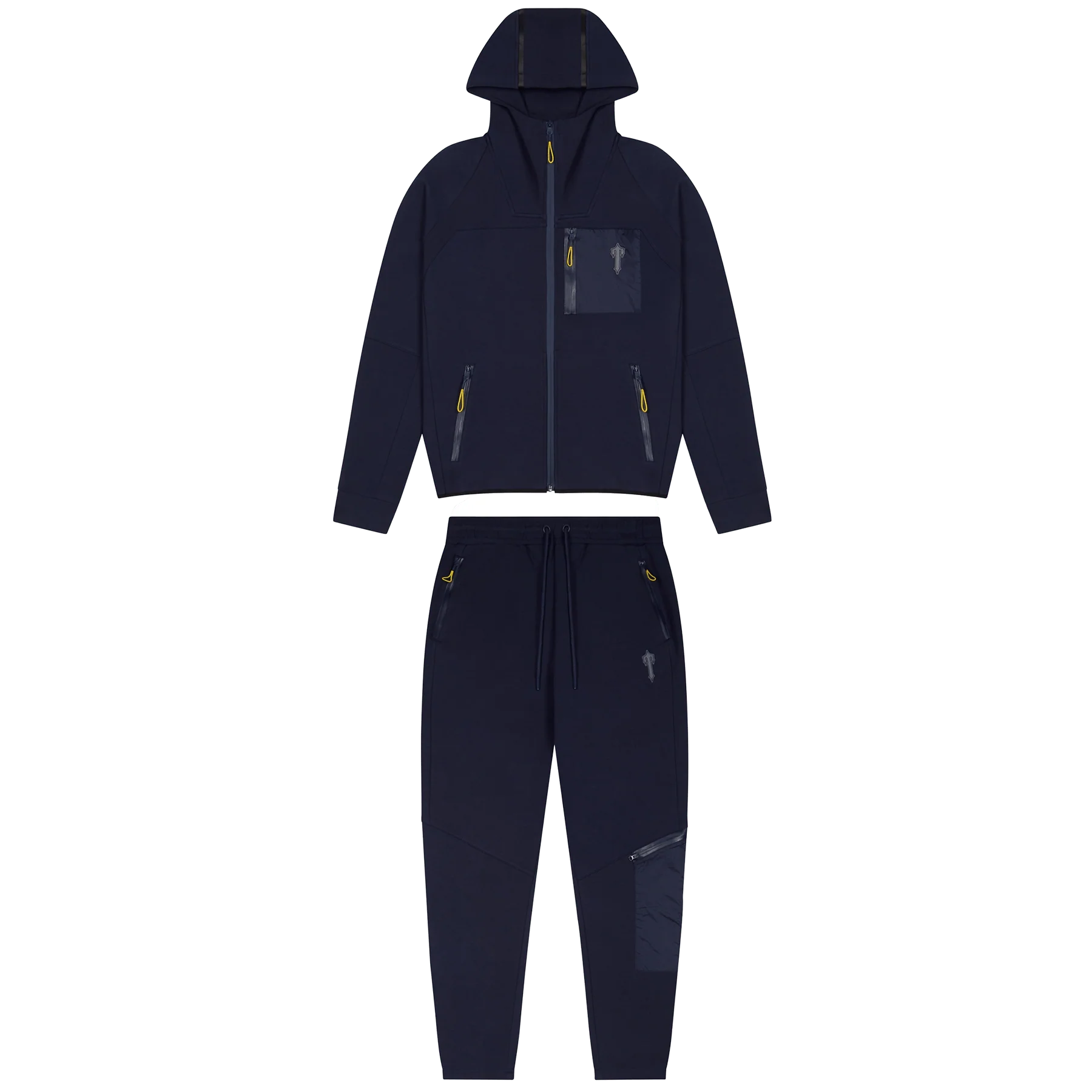 Trapstar Irongate T Fleece Zip Tracksuit-Navy/Yellow