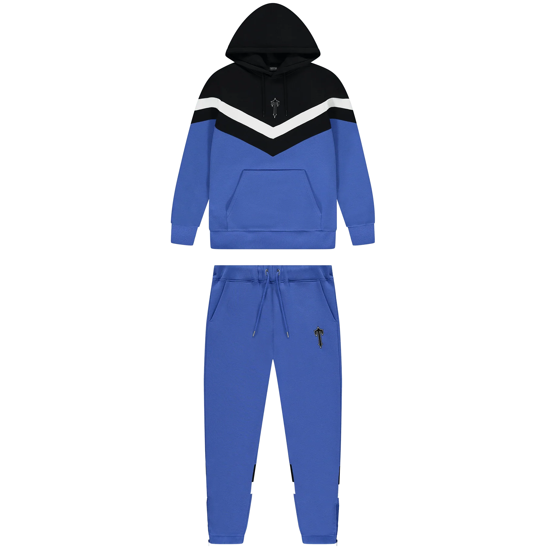 Trapstar V Stripe Hoodie Tracksuit-Blue/Black/White